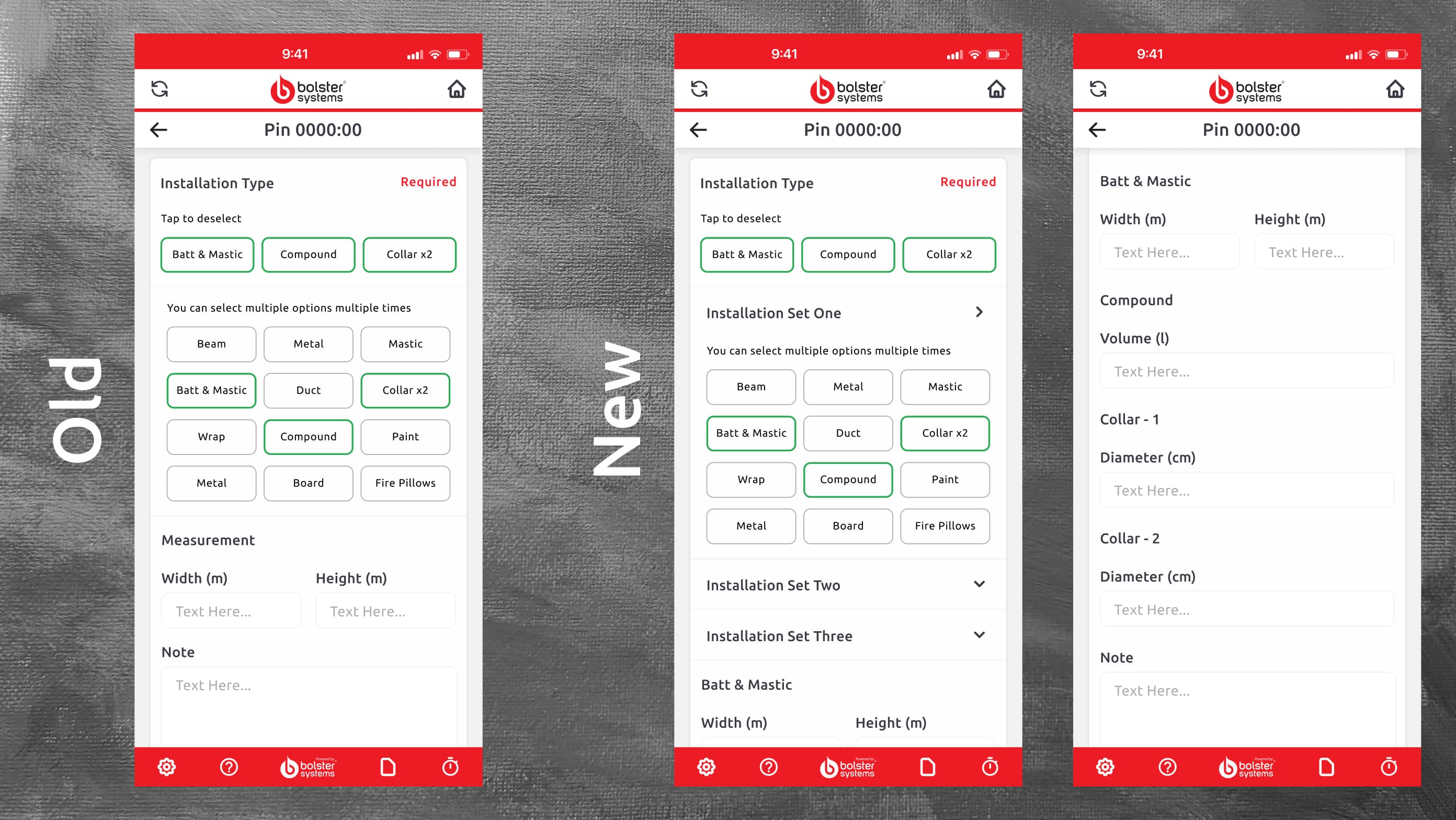 Visual representation of changes made to the mobile application.