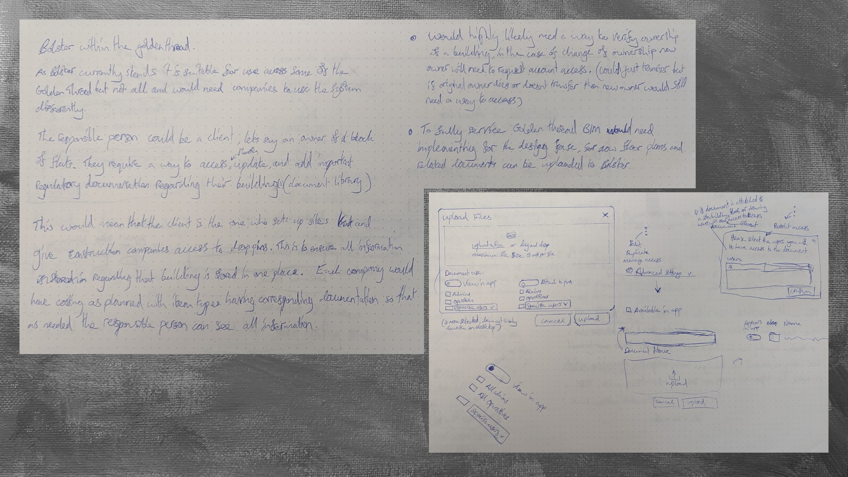 Collection of notes and sketches from the Document Library project.